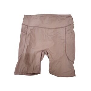 Sports Wear Womens Mauve Pink High Waisted Biker Shorts with Pockets Size XL
